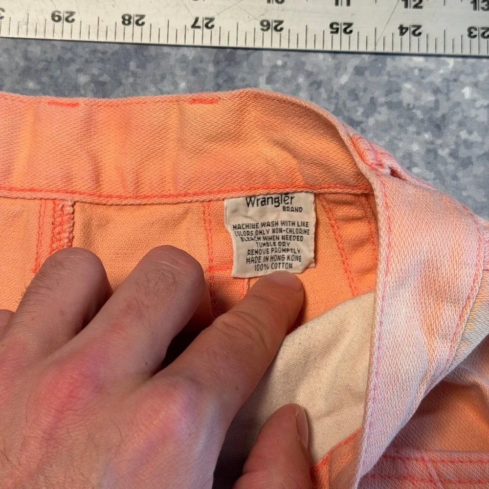 Vintage Wrangler 80s High Rise Western Tapered Jeans Peach Orange Women Size 7/8 - Picture 3 of 11